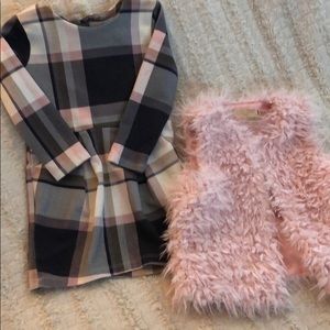 Toddler dress with matching faux vest